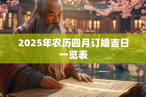 2025年农历四月订婚吉日一览表