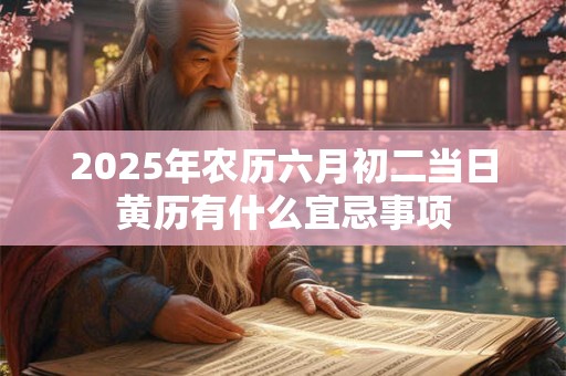 2025年农历六月初二当日黄历有什么宜忌事项