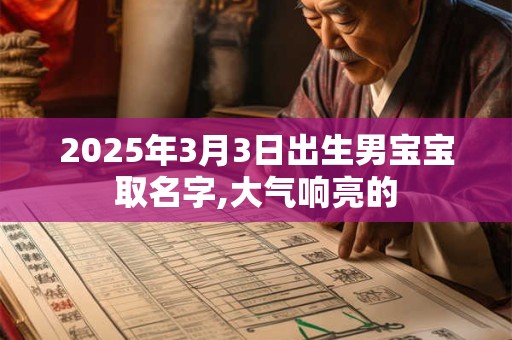 2025年3月3日出生男宝宝取名字,大气响亮的