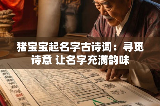 猪宝宝起名字古诗词：寻觅诗意 让名字充满韵味
