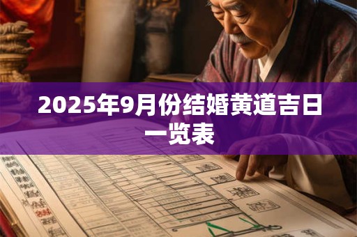 2025年9月份结婚黄道吉日一览表