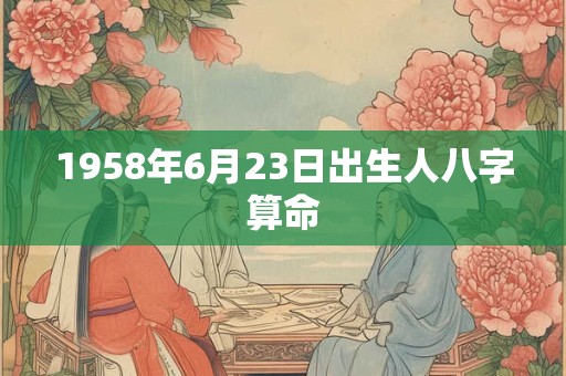 1958年6月23日出生人八字算命