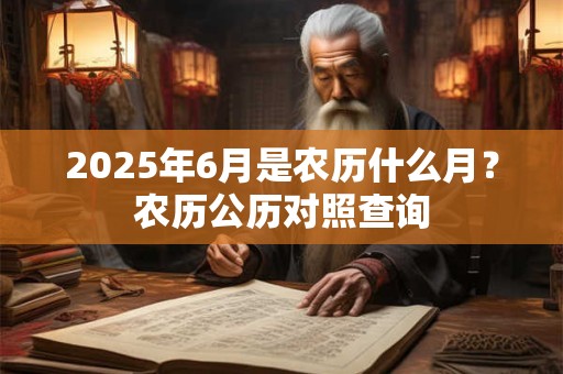 2025年6月是农历什么月？农历公历对照查询