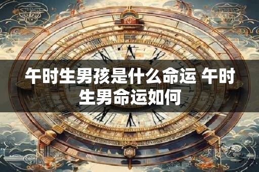 午时生男孩是什么命运 午时生男命运如何