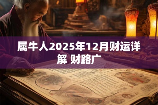 属牛人2025年12月财运详解 财路广 属牛人2025年12月财运详解 财路广
