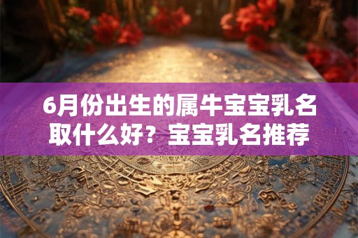 6月份出生的属牛宝宝乳名取什么好？宝宝乳名推荐