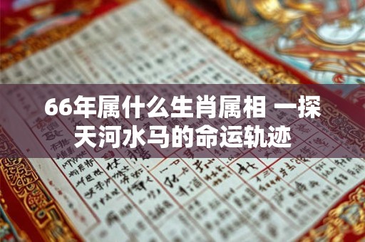 66年属什么生肖属相 一探天河水马的命运轨迹