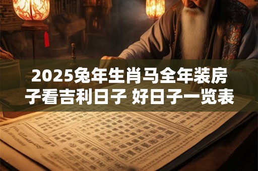 2025兔年生肖马全年装房子看吉利日子 好日子一览表