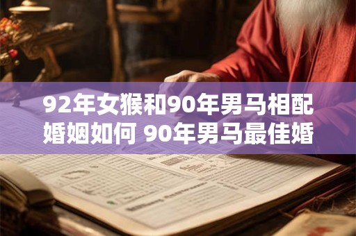 92年女猴和90年男马相配婚姻如何 90年男马最佳婚配属相