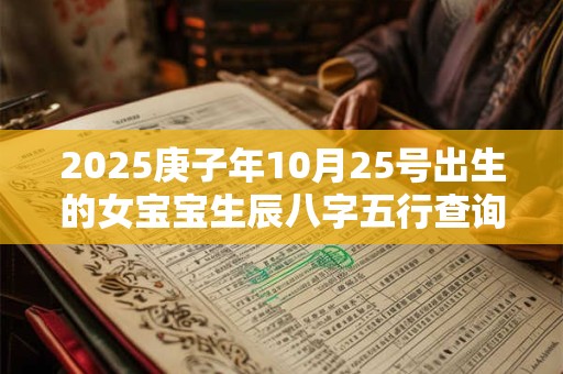 2025庚子年10月25号出生的女宝宝生辰八字五行查询