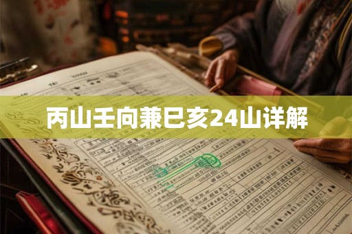 丙山壬向兼巳亥24山详解