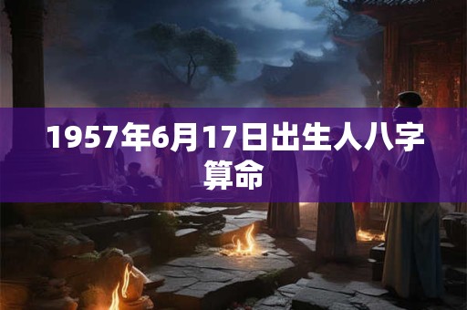 1957年6月17日出生人八字算命