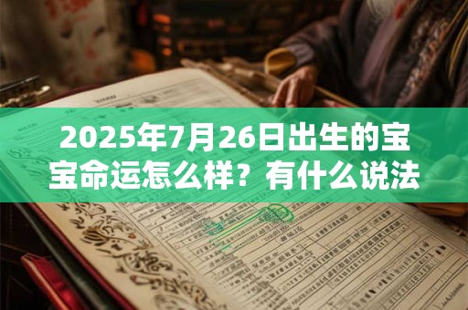 2025年7月26日出生的宝宝命运怎么样？有什么说法？