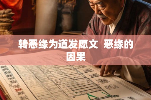 转恶缘为道发愿文  恶缘的因果
