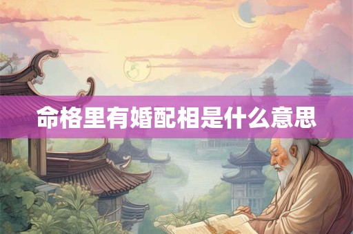 命格里有婚配相是什么意思