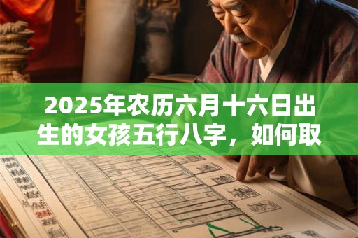 2025年农历六月十六日出生的女孩五行八字，如何取名