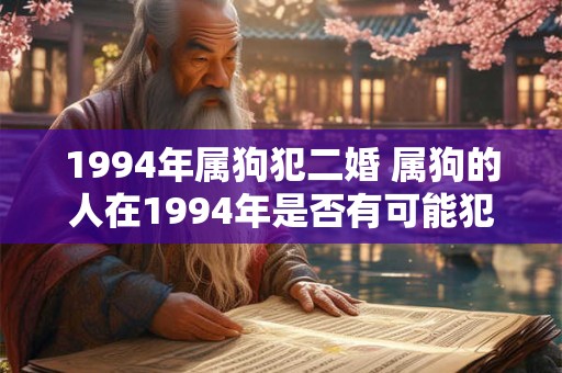 1994年属狗犯二婚 属狗的人在1994年是否有可能犯二婚