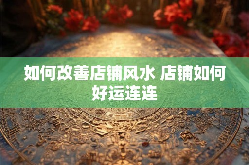 如何改善店铺风水 店铺如何好运连连