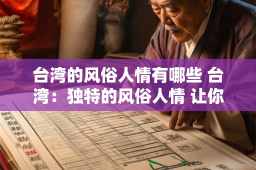 台湾的风俗人情有哪些 台湾：独特的风俗人情 让你流连忘返