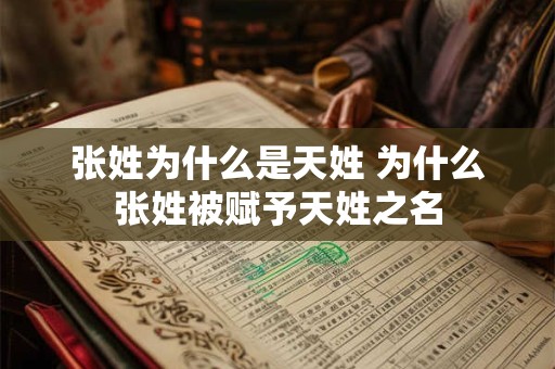 张姓为什么是天姓 为什么张姓被赋予天姓之名