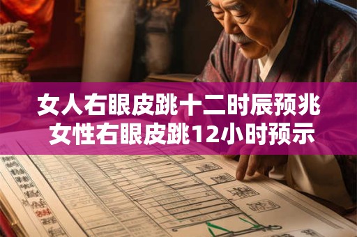 女人右眼皮跳十二时辰预兆 女性右眼皮跳12小时预示什么