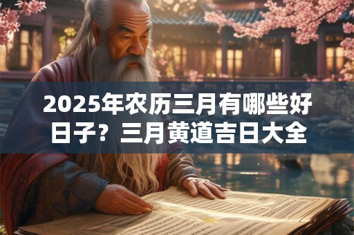 2025年农历三月有哪些好日子？三月黄道吉日大全