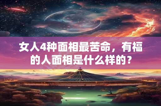 女人4种面相最苦命，有福的人面相是什么样的？
