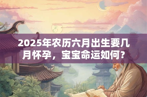 2025年农历六月出生要几月怀孕，宝宝命运如何？