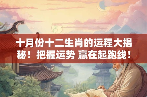 十月份十二生肖的运程大揭秘！把握运势 赢在起跑线！