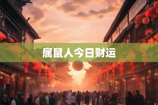 属鼠人今日财运 属鼠人今日财运