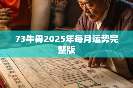 73牛男2025年每月运势完整版