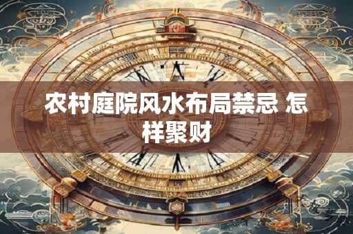 农村庭院风水布局禁忌 怎样聚财