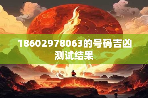 18602978063的号码吉凶测试结果