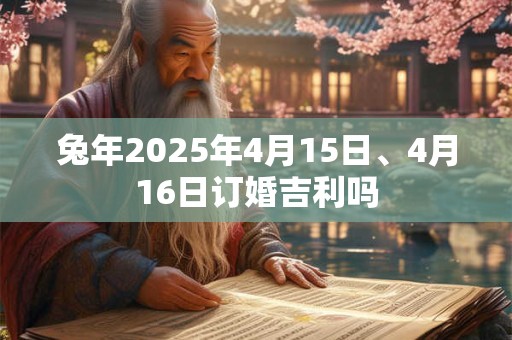 兔年2025年4月15日、4月16日订婚吉利吗