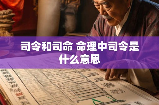 司令和司命 命理中司令是什么意思