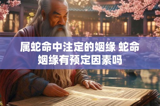 属蛇命中注定的姻缘 蛇命姻缘有预定因素吗