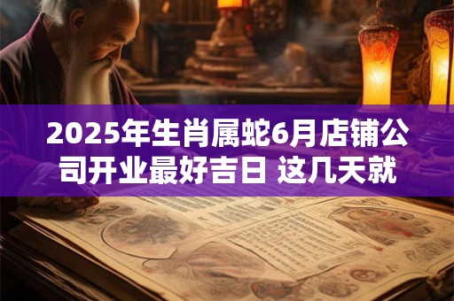 2025年生肖属蛇6月店铺公司开业最好吉日 这几天就不错