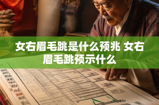 女右眉毛跳是什么预兆 女右眉毛跳预示什么