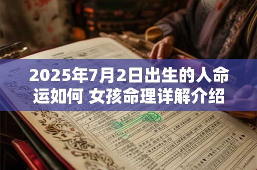 2026年7月2日出生的人命运如何 女孩命理详解介绍