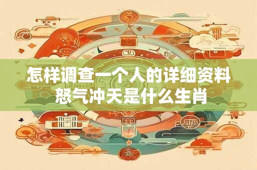 怎样调查一个人的详细资料 怒气冲天是什么生肖