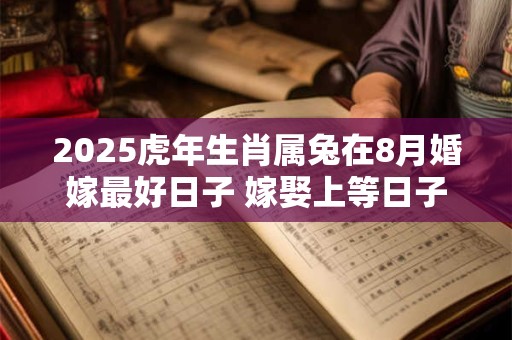 2025虎年生肖属兔在8月婚嫁最好日子 嫁娶上等日子