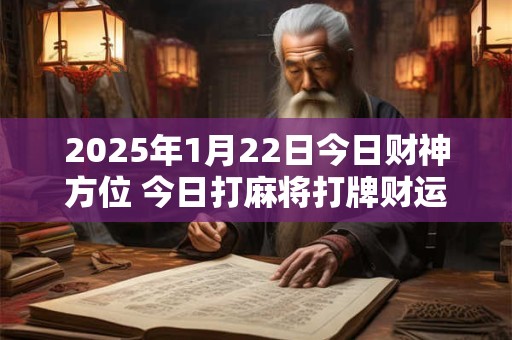 2025年1月22日今日财神方位 今日打麻将打牌财运方位