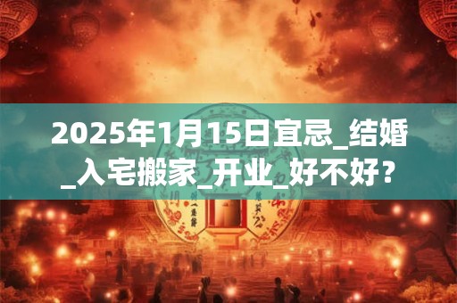 2025年1月15日宜忌_结婚_入宅搬家_开业_好不好？