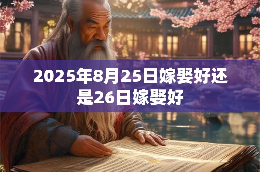 2025年8月25日嫁娶好还是26日嫁娶好