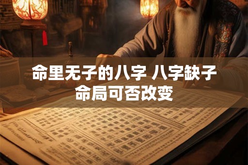 命里无子的八字 八字缺子命局可否改变