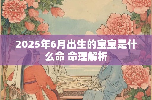 2025年6月出生的宝宝是什么命 命理解析