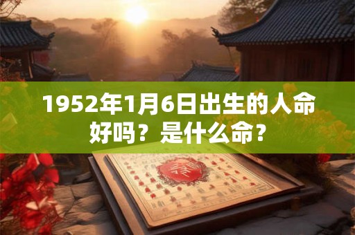 1952年1月6日出生的人命好吗?是什么命? 1952年1月6日出生的人命好吗?是什么命?