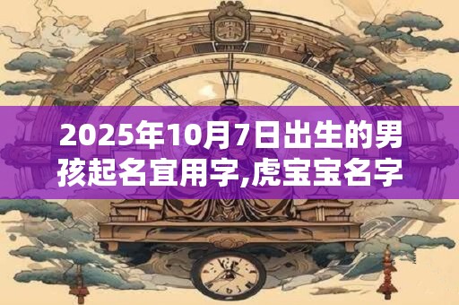 2025年10月7日出生的男孩起名宜用字,虎宝宝名字