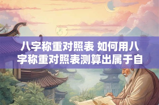 详细阅读:八字称重对照表 如何用八字称重对照表测算出属于自己的幸运数字 八字称重对照表 如何用八字称重对照表测算出属于自己的幸运数字