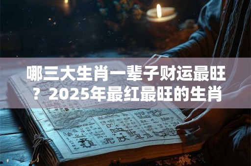 哪三大生肖一辈子财运最旺?2025年最红最旺的生肖 哪三大生肖一辈子财运最旺?2025年最红最旺的生肖